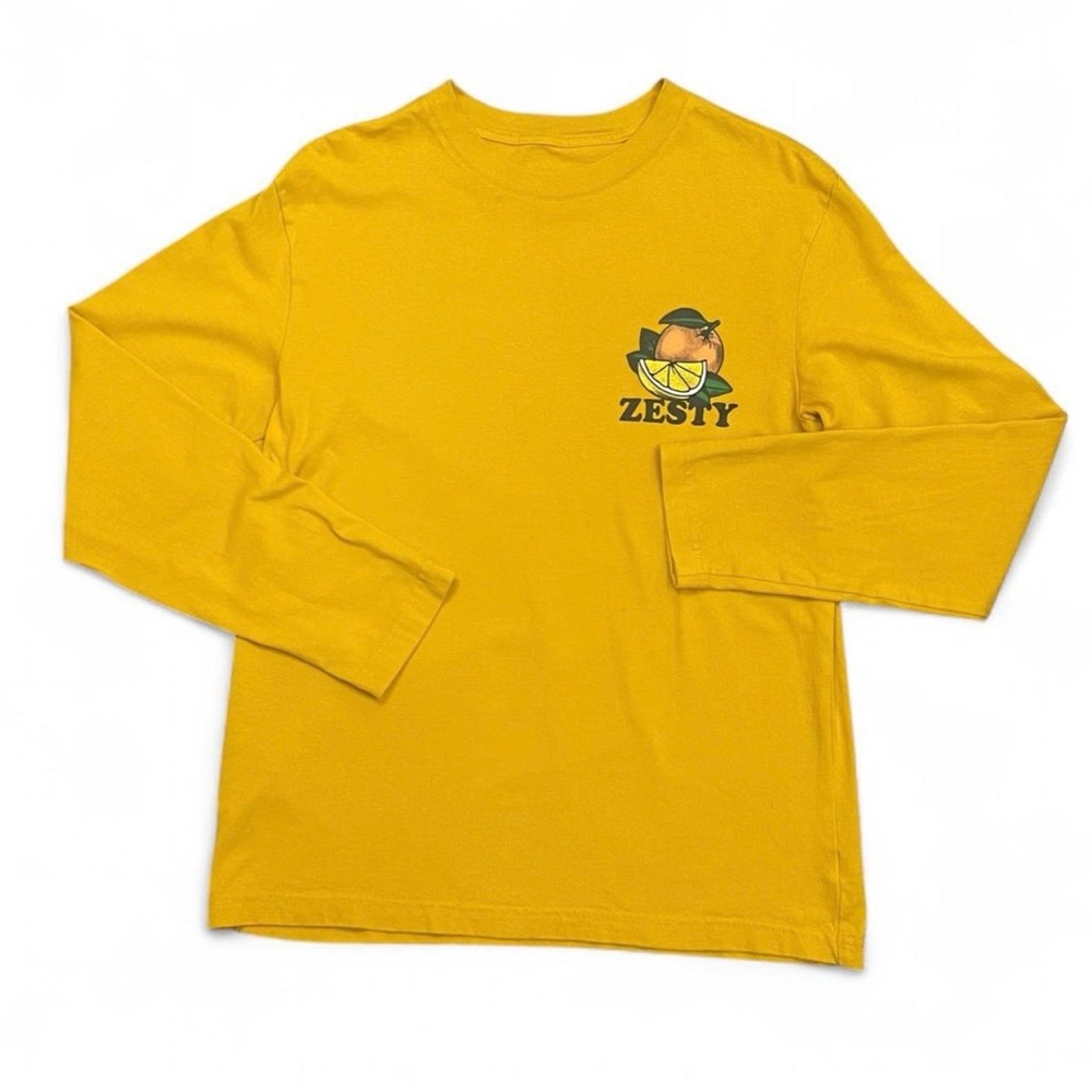 Original Use Mens’ Long Sleeve T-Shirt Crew Neck Size S, Yellow Zesty